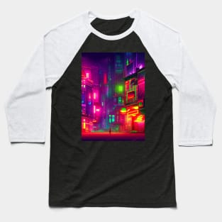 Japan Neon City Lights Baseball T-Shirt